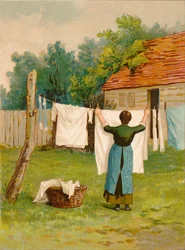 Woman Hanging Up Washing