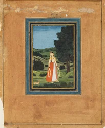 Woman in a Night Landscape, Possibly a Forest