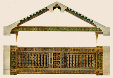 Wooden ceiling in the nave of Monreale Cathedral, Palermo, Sicily, Italy