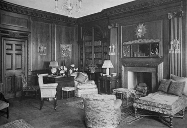 Woodwork from an old English room in the library, house of Miss Anne Morgan, New York City