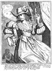 Young Woman Smoking a Clay Pipe and Holding a Wine Glass, 17th Century