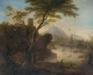 Bay with Castle and Figures