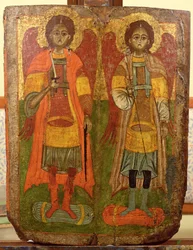 Archangels Michael and Gabriel, Byzantine icon, early period, 10th-11th century