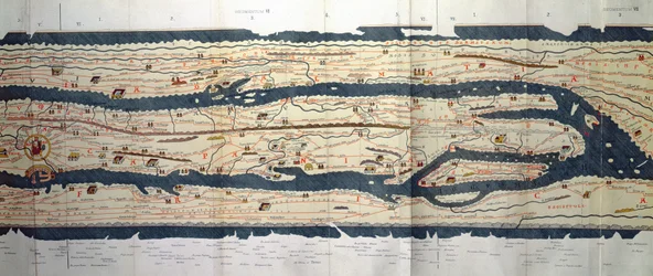 Detail of Italy from the Peutinger map copy