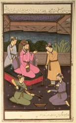 Emperor Khurram (Shah Jahan), with attendants, Mughal