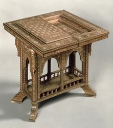 Games table, with elaborate ivory and ebony inlay, Indo-Portuguese, c.1830