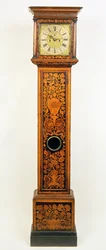 Georgian longcase clock with marquetry case, 18th century