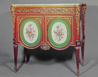Louis XVI Cabinet, Stamped M. Carlin JME, Decorated with Ormolu and Sevres Plaques, c.1774