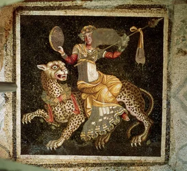 Mosaic of Dionysus riding a leopard, c. 180 AD