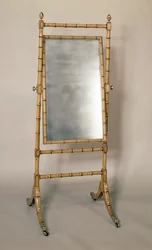 Regency Cheval Glass, Bamboo Frame, English
