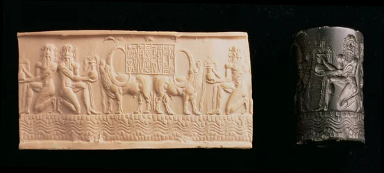 Cylinder seal of Shar-kali-sharri, King of Akkad, Mesopotamia, c.2340-2100 BC