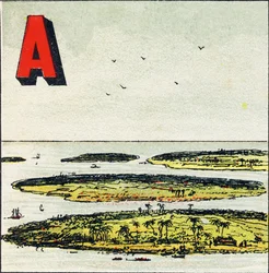 A: Archipelago. It is a Group of Islands in the Same Sea - Engraving from Alphabet Geographique. Guerin-Muller et Cie, publishers, Paris