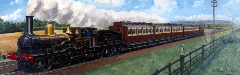 A West Lancashire Railway train hauled by the locomotive 