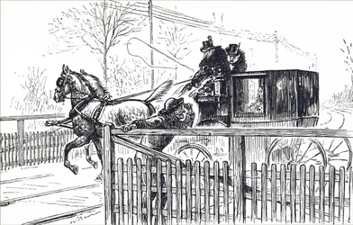 A Horse and Carriage Driving Through the Streets of London