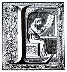 A Monk Illuminating a Manuscript