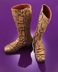 A Pair of Knee-Length Snakeskin Boots Worn by Brian Jones