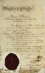 Act of elevation of the village San Miguel de Ibarra by Simon Bolivar