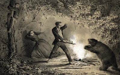 After the Shipwreck, the Sailor Pierre Viaud Defends Himself from Ferocious Beasts