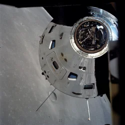Apollo 17 Command/Service modules photographed from lunar module in orbit