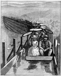 Aqueduct in San Diego, California, in use as a method of transport for tourists