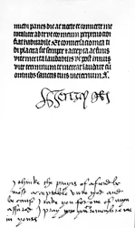Autograph signature of King Henry VIII and inscription in the hand of his wife, Queen Katherine of Aragon