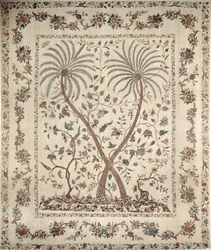 Bedspread with Palm Tree Motifs from Southern Coromandel Coast, c.1770 (cotton)