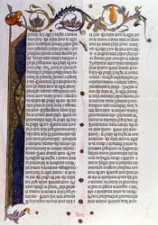 Bible page 36 lines from Gutenberg, Mainz