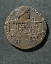 Bronze medal struck in memory of Giuliano de Medici