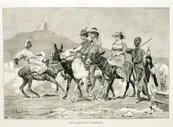 Cartoon of Western Tourists in Egypt - Illustration from the Atlas of Egypt
