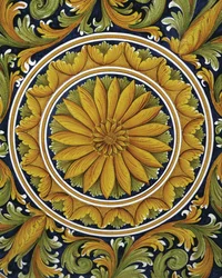 Close-up of a table, Caltagirone, Italy