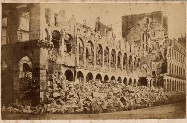 Commune of Paris (1871): View of the Ministry of Finance After the Fire of May 1871