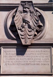 Crest on Wawel Royal Castle in Krakow, Poland