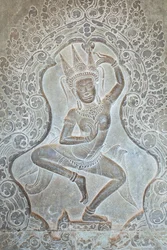 Dancing Apsara Relief on the Outer Western Wall, Angkor Wat
