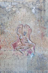 Dancing Apsara relief on the outer western wall, Angkor Wat, Cambodia