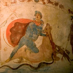 Detail of a fresco in the Mithraeum