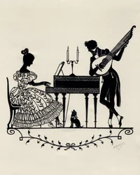 Duo with Lute-Guitar and Pianoforte, Vienna, c.1900