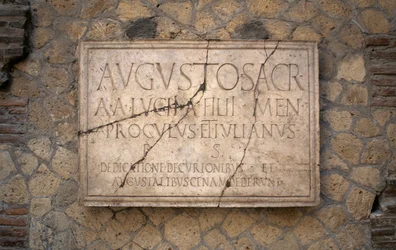 Epigraph on Marble, Augustales College, Archaeological Site of Herculaneum