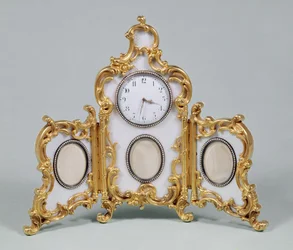 Faberge Louis XV style desk clock