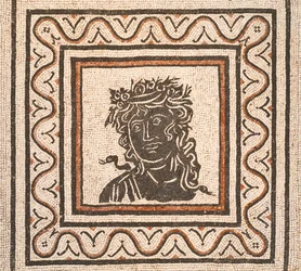 Floor mosaic with the image of a season in the centre, third century AD, National Museum of Rome, Rome, Italy