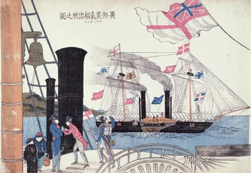 Foreign steamships, Nagasaki, Japanese