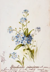 French Birthday Card with Floral Elements