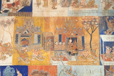 Frescoes Adorning the Walls of Wat Bo