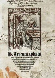 Frontispiece of Comedies of the Comic Poet Terence (Publius Terentius Aferer) (190-145 BC). The Author is Represented