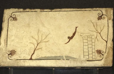Fresco of the Tomb of the Diver, Paestum, Italy