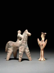 Greek Horse and Rider, and Mycenaean Psi Figure