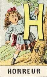 H: Horror - Engraving from ABCD of Little Girls. Pellerin & Cie, Epinal, c.1890