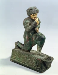 Hammurabi, king of Babylon, praying before a sacred tree, c.1750 BC