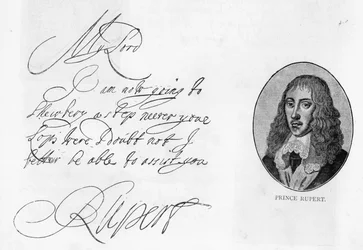 Handwriting and signature of Prince Rupert of the Rhine
