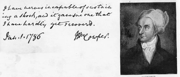 Handwriting and signature of William Cowper