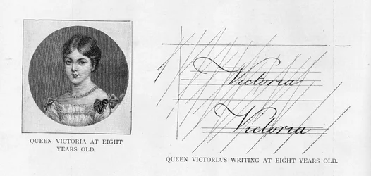 Handwriting of Queen Victoria at the age of 8